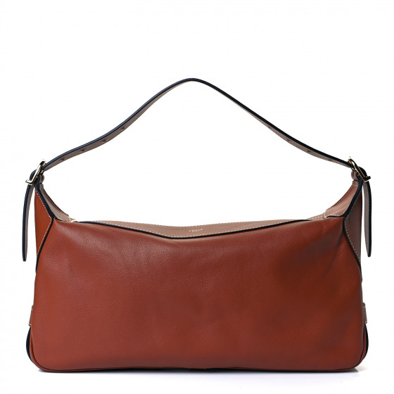 CELINE Supple Calfskin Medium Romy Shoulder Bag Tan 898824