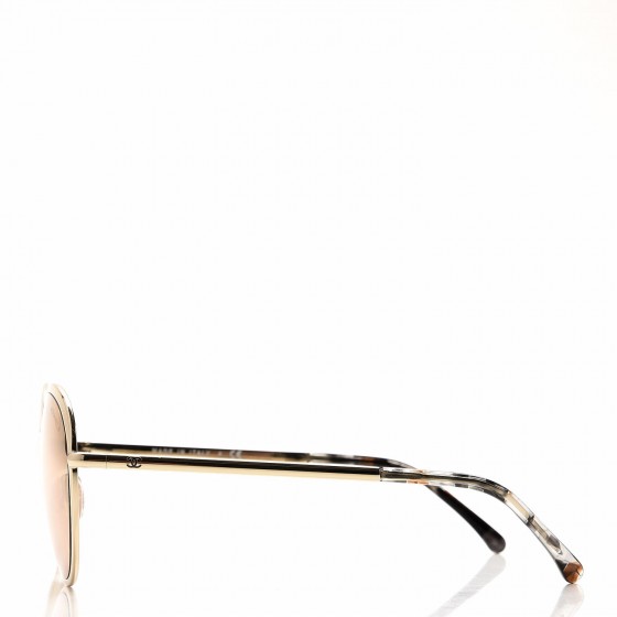 CHANEL Round Mirror Sunglasses 4206 Gold 283673 | FASHIONPHILE
