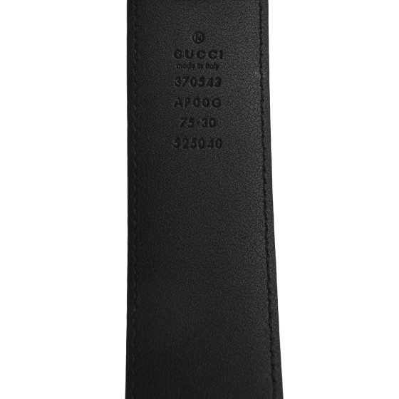 GUCCI Calfskin Interlocking G Belt 75 30 Black 1708307