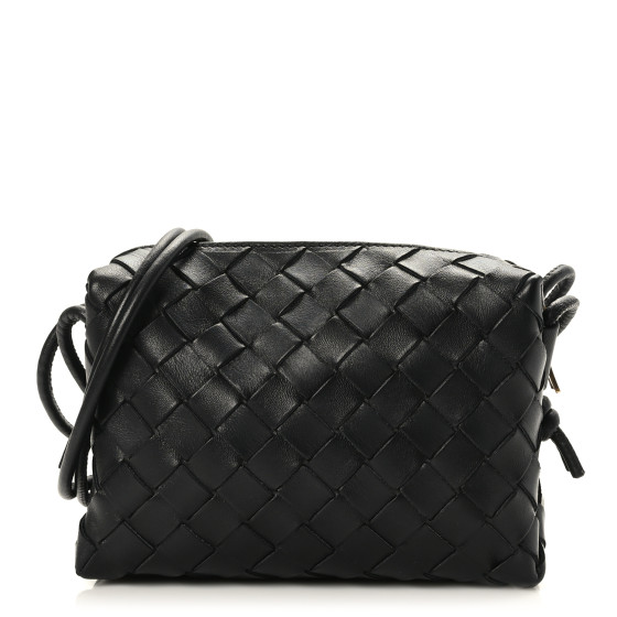 BOTTEGA VENETA Nappa Intrecciato Small Loop Camera Bag Black