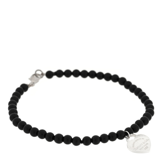 TIFFANY Sterling Silver Black Onyx 4mm Return To Tiffany