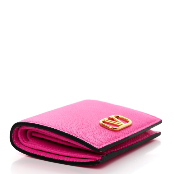 折りたたみ財布 Valentino Garavani Pastel Pink Leather Vlogo Wallet Valentino Garavani Pink Leather Vlogo Wallet | italist