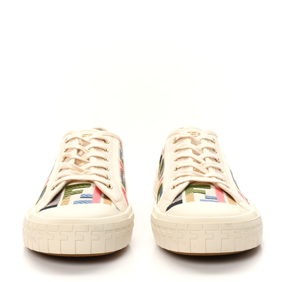 FENDI Kuban Canvas FF Womens Domino Low Top Sneakers 41
