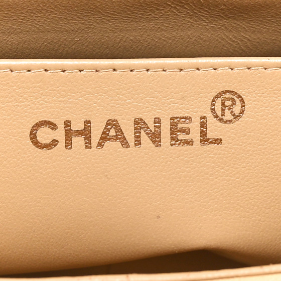 CHANEL Lambskin Quilted Medium Single Flap Beige 1691477