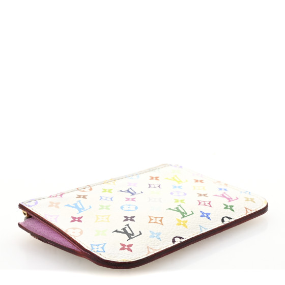 LOUIS VUITTON Monogram Multicolor Key Pouch White Anie