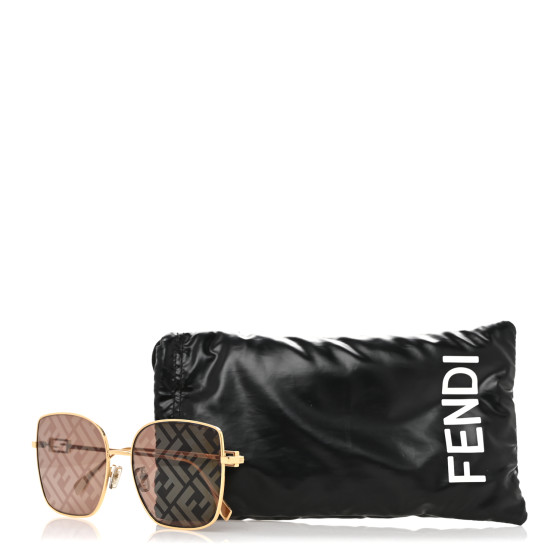 FENDI Metal Square Sunglasses FF40013U Gold Brown 1693079