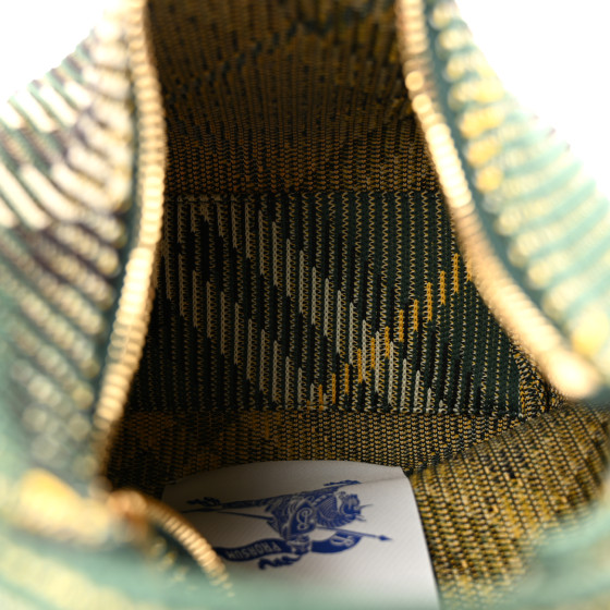BURBERRY Canvas Knitted Check Mini Peg Duffle Bag Ivy