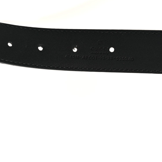 GUCCI ブラックレザー ベルト 95/38 GUCCI Textured Calfskin Double G 40mm Belt 95 38 Black
