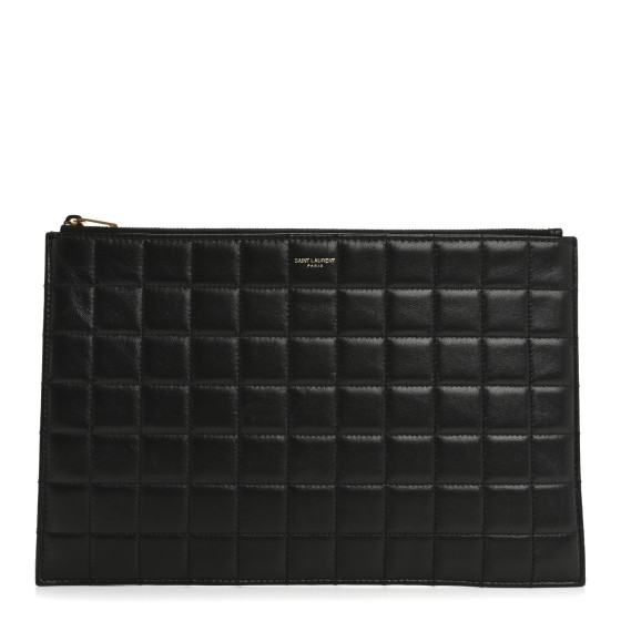バッグ SAINT LAURENT CalfskinSmallSacDe Jour SAINT LAURENT Calfskin Quilted Zipped Pouch Black 1687026