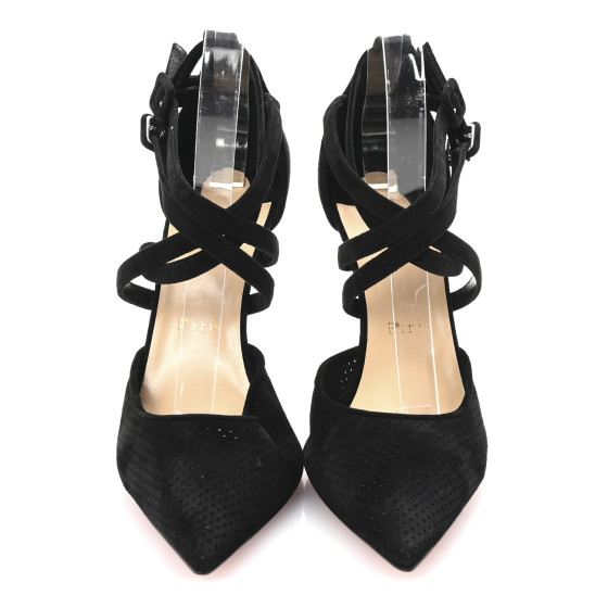 CHRISTIAN LOUBOUTIN Veau Velours Perforated Victorilla 100