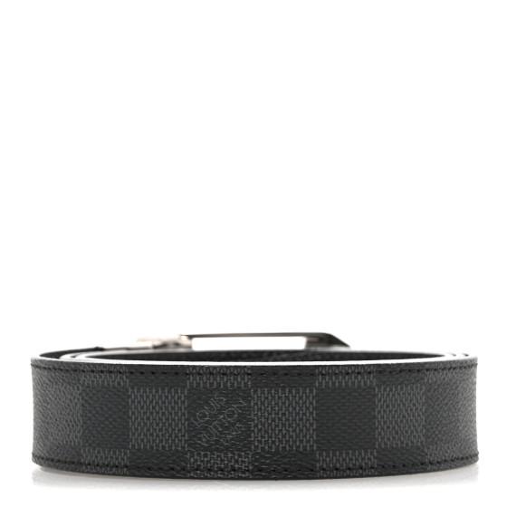 ルイ・ヴィトン ブラック ベルト90/36 LOUIS VUITTON Damier Graphite Calfskin Belt 90 36 Black