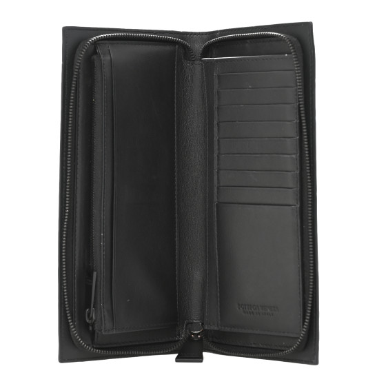 BOTTEGA VENETA Nappa Intrecciato Zip Wallet Black 1692731