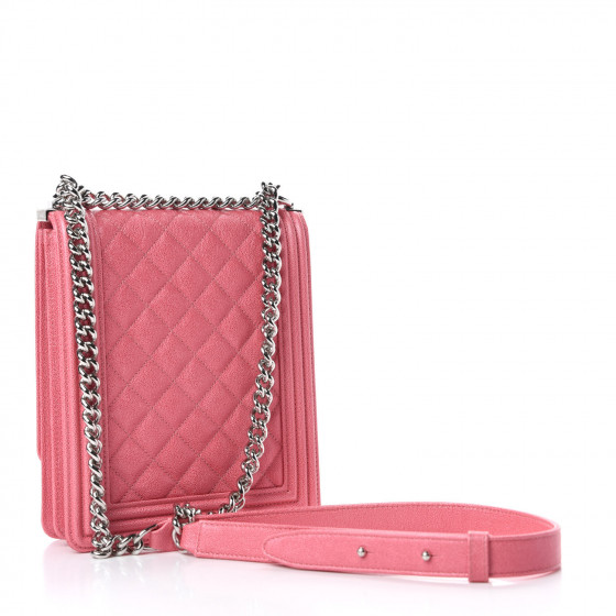 CHANEL Caviar Quilted North South Boy Flap Pink 820695