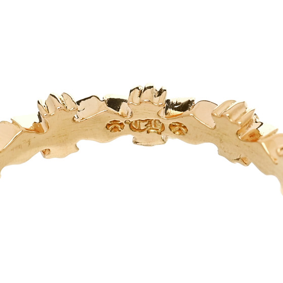 CHROME HEARTS 22K Yellow Gold Tiny E CH Plus Band Ring 57 8