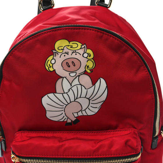 DOLCE & GABBANA Nylon Year Of The Pig Backpack Red