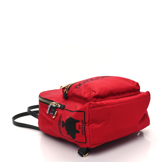 DOLCE & GABBANA Nylon Year Of The Pig Backpack Red