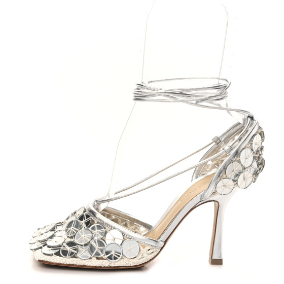 サンダル・ミュール BOTTEGA VENETA Women Sandals 716242V29N0 1414 Silver Bottega Veneta Padded Mule Sandal in Silver | FWRD