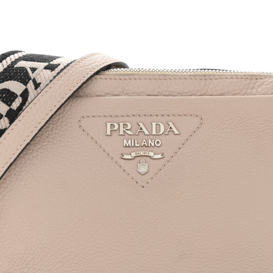 PRADA Vitello Daino Soft Medium Double Zip Shoulder Bag