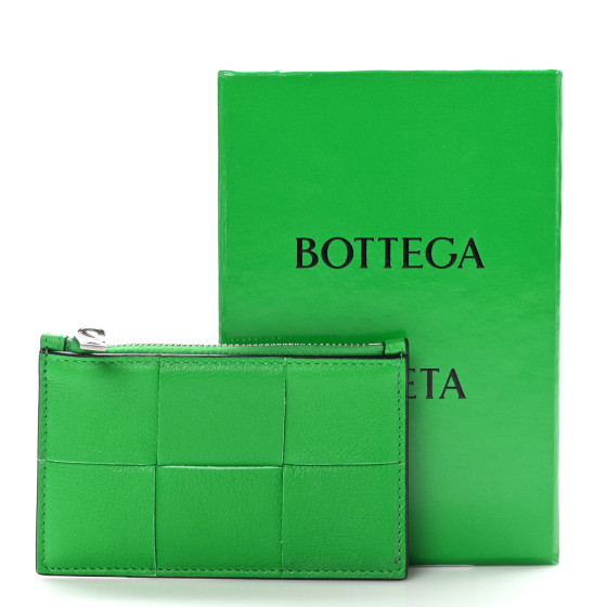 ☆BOTTEGA VENETA☆ CASSETTE Intreccio zip長財布 PARAKEET♪ BOTTEGA VENETA Nappa Intreccio Cassette Zipped Credit Card