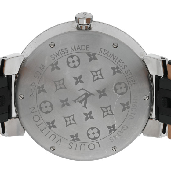 LOUIS VUITTON Stainless Steel Alligator Diamond 39mm Tambour