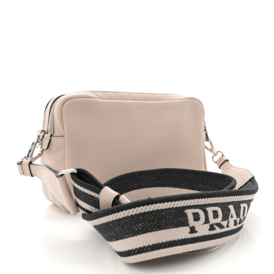 PRADA Vitello Daino Soft Medium Double Zip Shoulder Bag