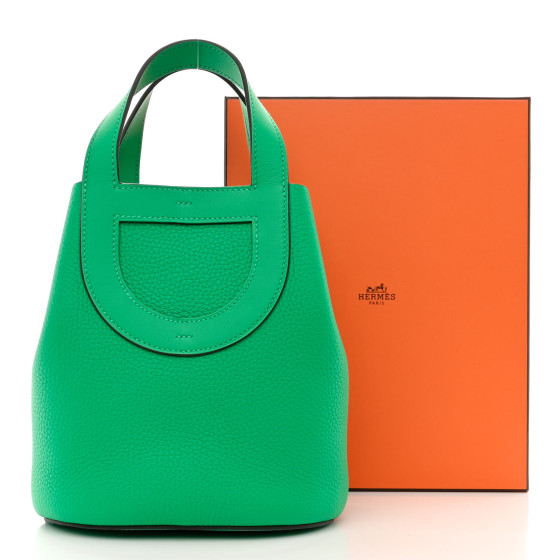 HERMES Taurillon Clemence Swift In-The-Loop 18 Bag Vert