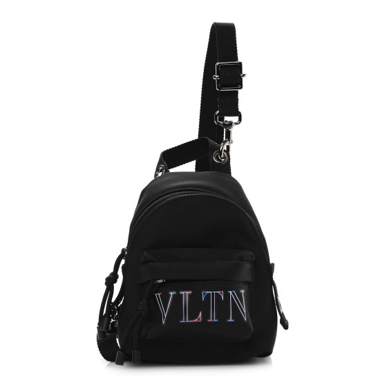 VALENTINO ネオンVLTN ナイロン ミニ バックパック VALENTINO GARAVANI Nylon Neon VLTN Mini Backpack Black