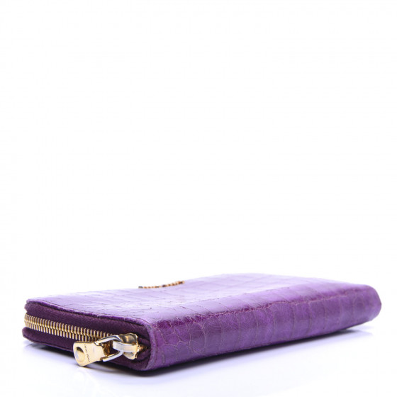 小物 Archive miu miu leather wallet purple MIU MIU Patent Crocodile Embossed Wallet Purple 675931