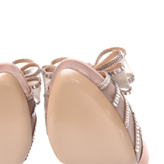 VALENTINO GARAVANI Satin Crystal Versailles Bow Peep Toe