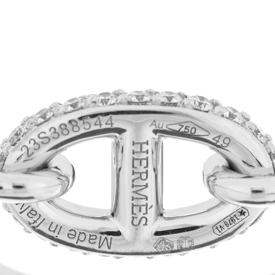 HERMES 18K White Gold Diamond Farandole Ring 49 4.75 1563658