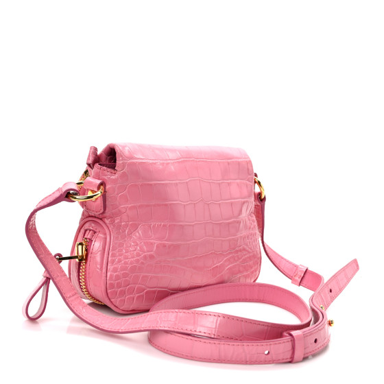 ショルダーバッグ・ポシェット TOM FORD Woman Shoulder bag Pink L1436TISA017 U6025 TOM FORD Calfskin Croc-Embossed Mini Jennifer Pink 1571380