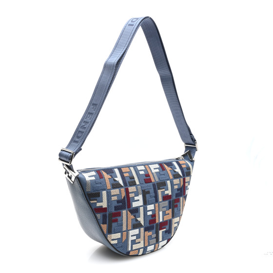ショルダーバッグ FENDI EMBROIDERED CANVAS FENDI MELON CROSSBODY BAG FENDI Yarn Canvas FF Multicolor Embroidered Chinese