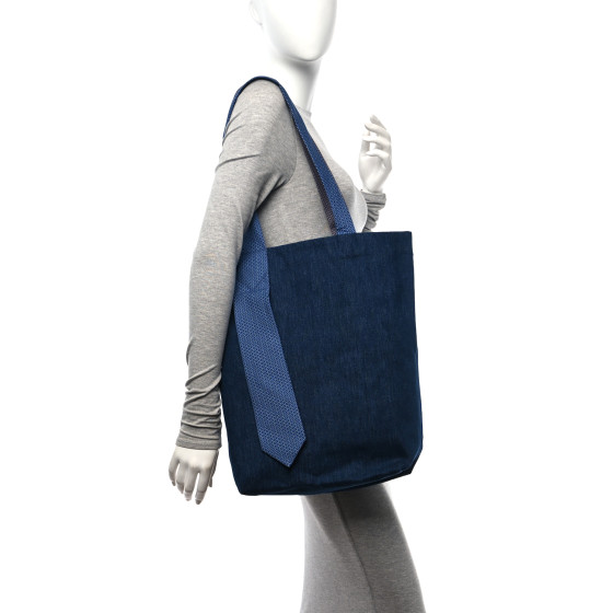 HERMES Denim Silk Petit H Ties Tote Bag 1570940 | FASHIONPHILE