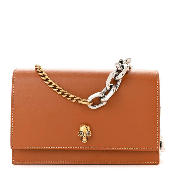 ALEXANDER MCQUEEN Calfskin Mini Skull Chain Crossbody Bag