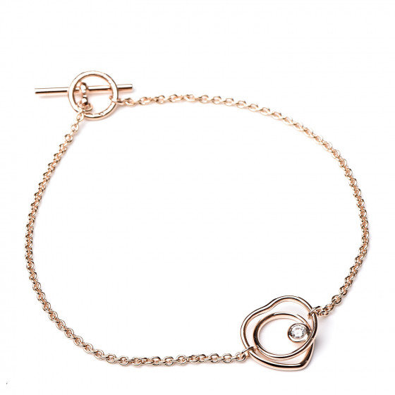 【HERMES】ハート☆ダイヤモンド ブレスレットVertige Coeur TPM HERMES 18K Rose Gold Diamond TPM Vertige Coeur Bracelet LG