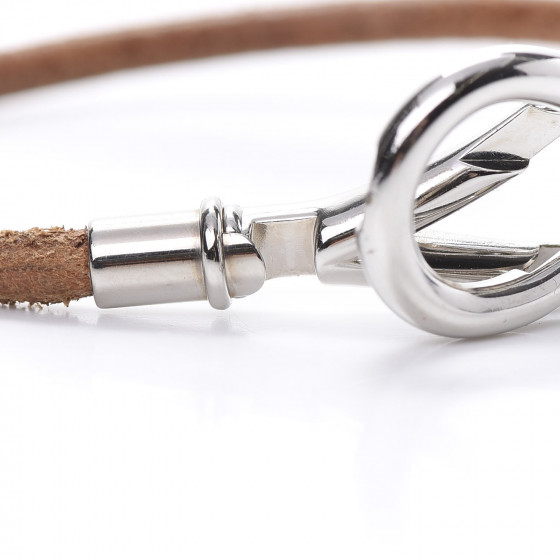 【HERMES】Leather Atame Wrap Bracelet Hermès Leather Atamè Wrap Bracelet - Palladium-Plated Wrap