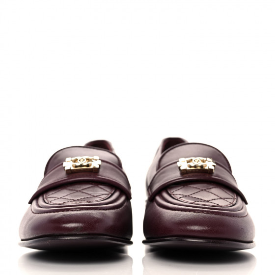 last sale CHANELローファー Chanel Lambskin Quilted CC Turnlock Loafers Shoes Flats