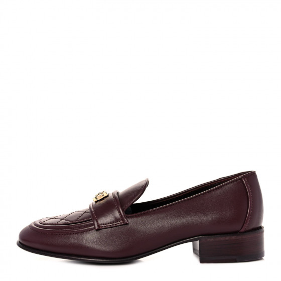 last sale CHANELローファー CHANEL Calfskin Quilted CC Mocassin Loafers 39.5 Black