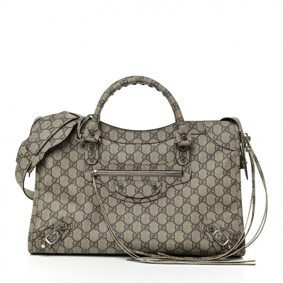 BALENCIAGA X GUCCI GG Supreme Monogram Neo Classic Silver