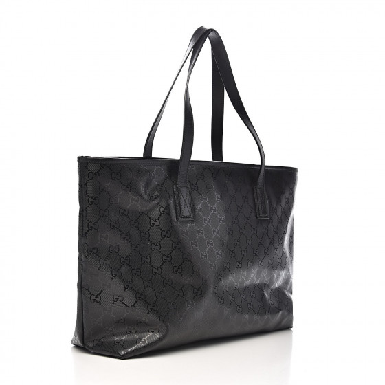 トートバッグ GUCCI TOTES BLACK GUCCI Guccissima Medium Zippered Shopping Tote Black 1672654