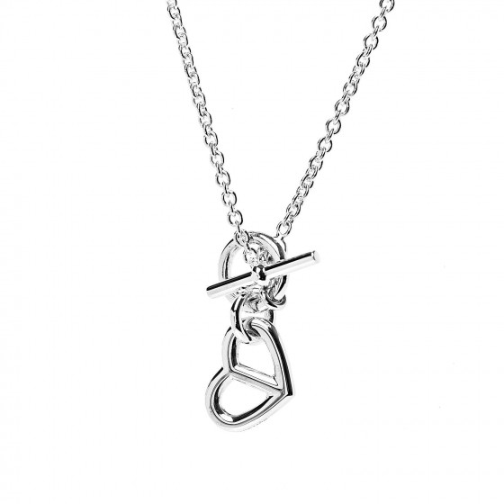 HERMES Sterling Silver Chaine D'Ancre Heart Toggle Necklace