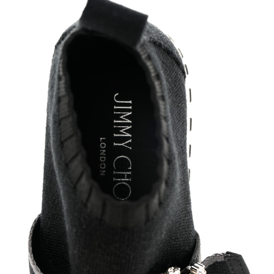 JIMMY CHOO Knit Crystal Cheri Oakland Sneaker 36 Black