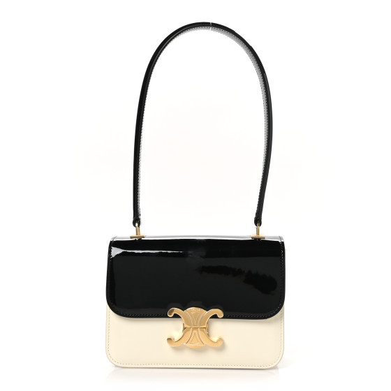 CELINE ハンドバッグ Teen Garanc CELINE Patent Teen Garance Black White 1618174 | FASHIONPHILE