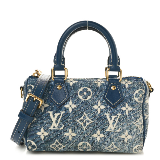 【ポップカラー】Louis Vuitton ミニバッグ Denim Nano Speedy18 LOUIS VUITTON Monogram Jacquard Denim Nano Speedy