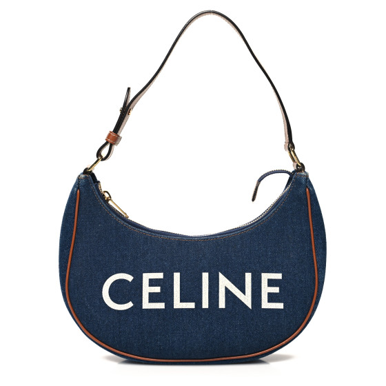 CELINE Denim Ava Shoulder Bag Navy Tan 1619080 | FASHIONPHILE