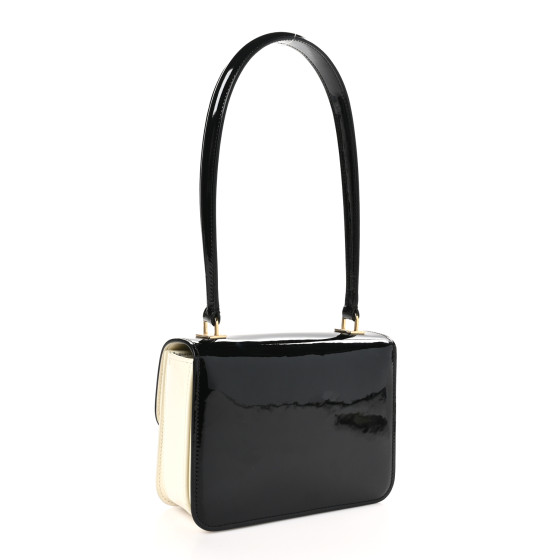 CELINE Patent Teen Garance Black White 1618174 | FASHIONPHILE