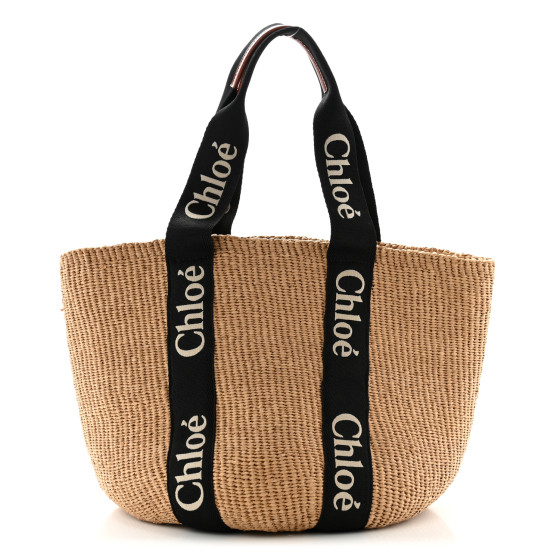 【Chloe】x Mifuko ウッディ ラージラフィアトート CHLOE X MIFUKO Raffia Large Woody Basket Bag Black 1618772