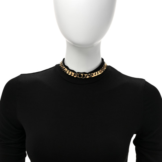 CHRISTIAN DIOR Metal Danseuse Etoile Chain Choker Necklace