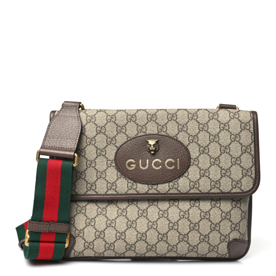 GUCCI GG Supreme Monogram Web Neo Vintage Double Flap