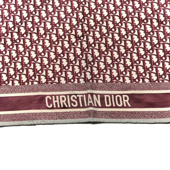 Christian Dior ボルドー スカーフ Dior Oblique Diortwin 90 Square Scarf Burgundy and Navy Blue